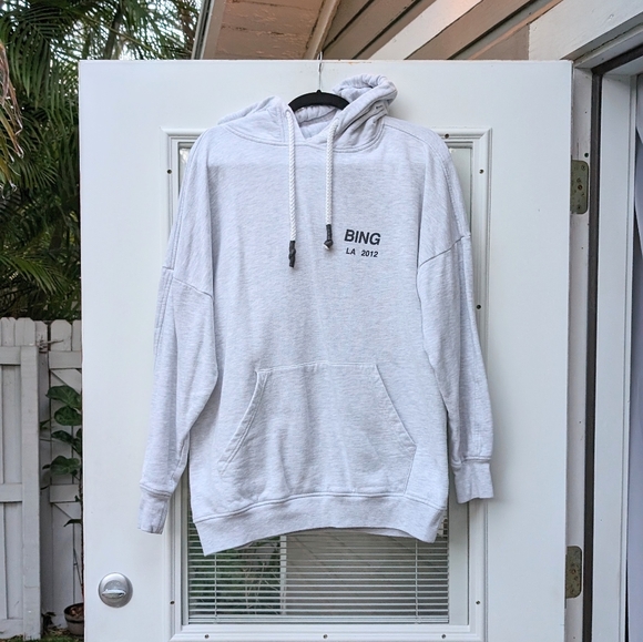 Anine Bing Tops - Anine Bing Lotte Oversized Light Grey Long Hoodie, size XS/S